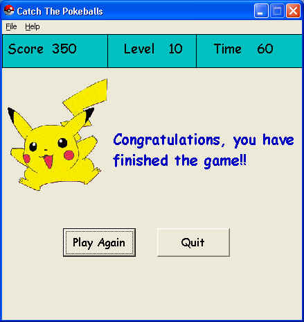 Finish Game Screen